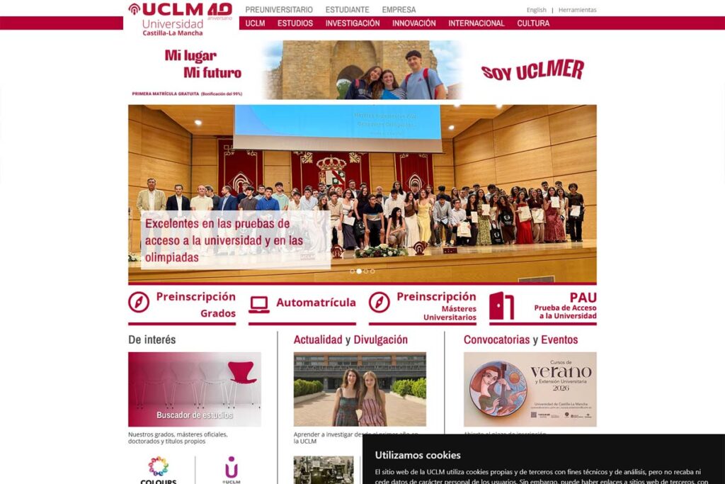 Sitio web de Universidad de Castilla-La Mancha (Albacete)