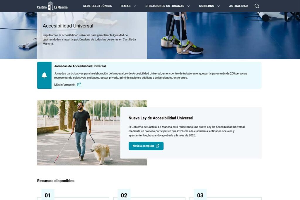 Captura de accesibilidad clm – Gobierno de Castilla La Mancha (Albacete)