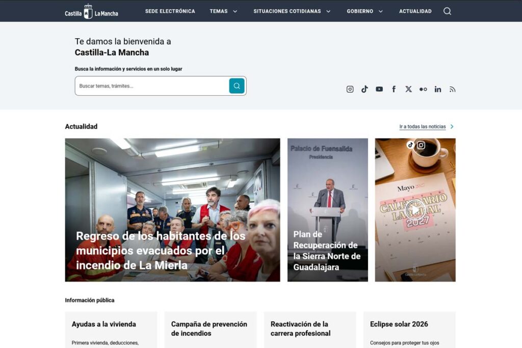 Sitio web de Gobierno de Castilla La Mancha (Albacete)