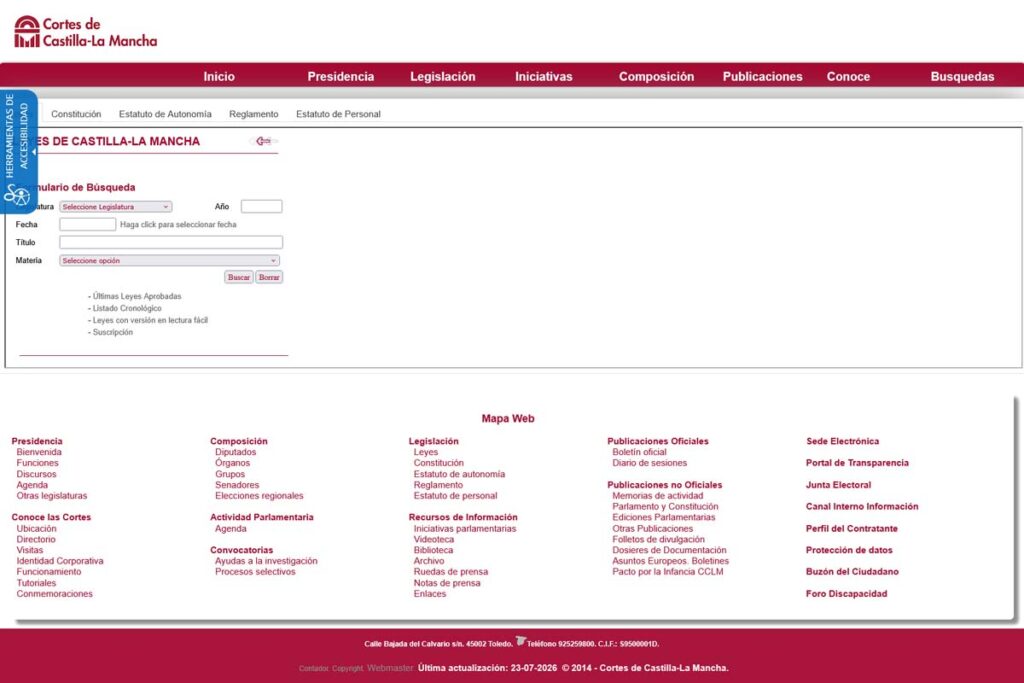 Captura de legislatura clm – Cortes de Castilla La Mancha (Albacete)