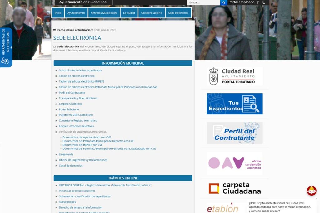 Captura de sede electronica cr – Ayuntamiento de Ciudad Real