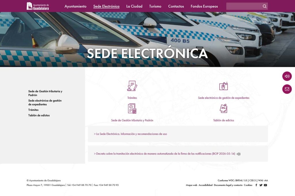 Captura de sede electronica guadalajara – Ayuntamiento de Guadalajara