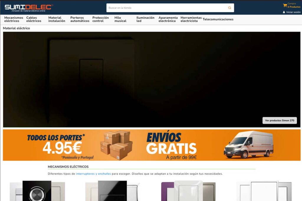 Captura de sumidelec – Venta online de material eléctrico (Ciudad Real)