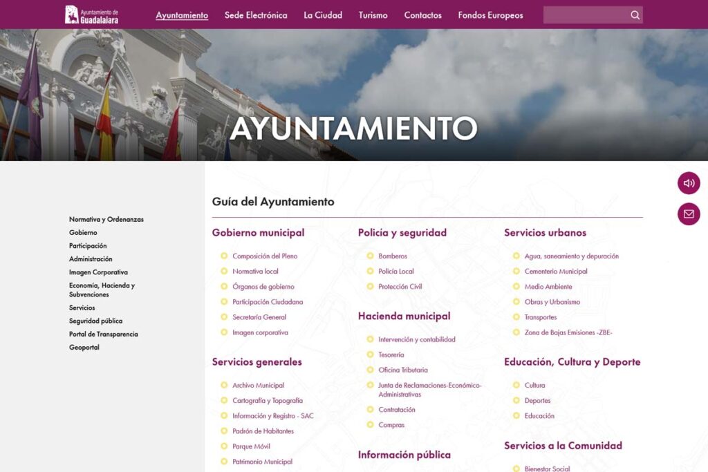 Captura de web guadalajara – Ayuntamiento de Guadalajara